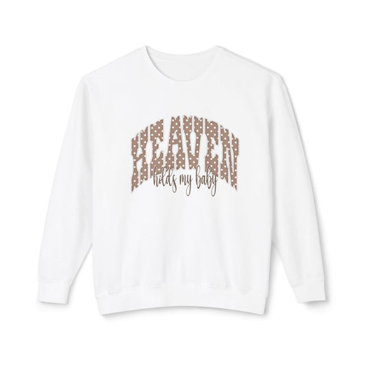 Sweatshirt — "Heaven Was My Baby" Leopard Arch Graphic Lightweight Crewneck