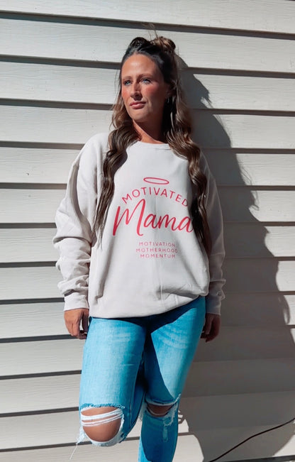 Motivated Mama Crew Necks - Tan