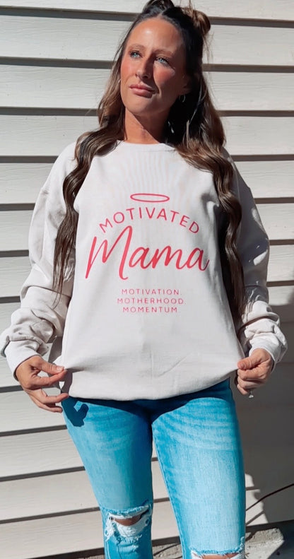 Motivated Mama Crew Necks - Tan